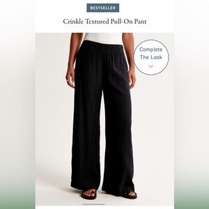 Abercrombie and Fitch Crinkle Texture Pants - Black - Size small